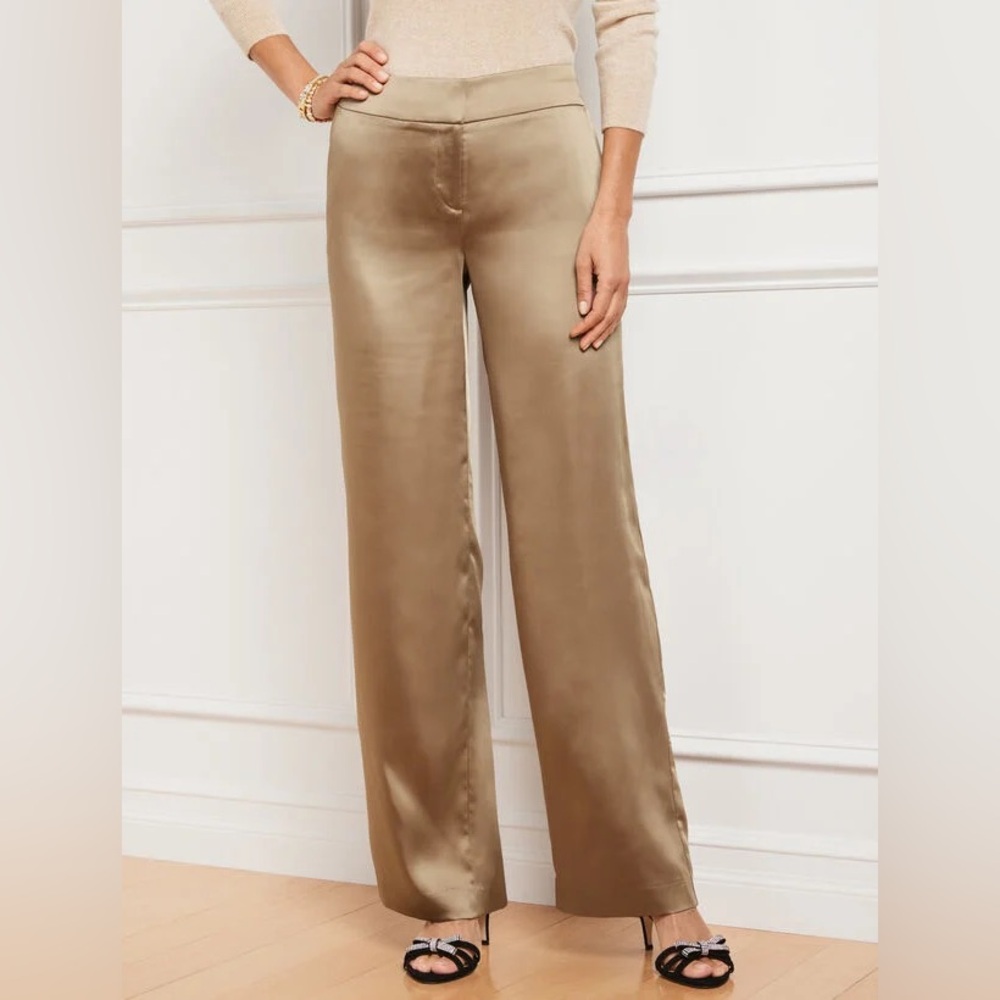 Talbots 100% Silk Wide Leg Pants Size 6